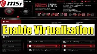 How to enable Virtualization on MSI b450 tomahawk MAX | enable Virtualization on MSI Motherboard |