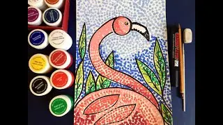 Урок рисования /drawing lesson. Рисуем фламинго в стиле 