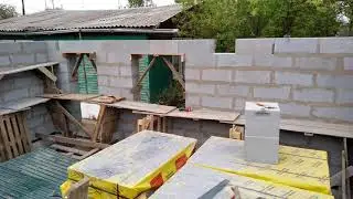 Строительство гаража из газоблока 9 рядов позади 25.05.19