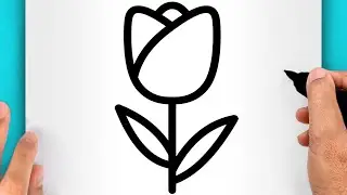 DISEGNI FACILI DA FARE | COME DISEGNARE UNA ROSA FACILE (VIDEO DI DISEGNI)