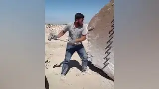 Rock cutting, using only hammer