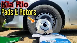 2012-2017 Kia Rio Brake Pads & Rotors Front & Rear - Replace Remove Install
