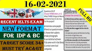 Recent IELTS Exam Listening Test With Answers | IELTS Listening Test 2021 | 16-02-2021 