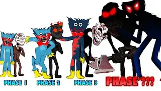 FNF comparison Battle Poppy Playtime Huggy Wuggy & Mr.Trololo - ALL Phases of FNF Animation