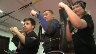 Тренировка главы района с чемпионкой мира по кобудо
