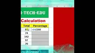 Excel Formula for Percentage Calculation #exceltech #exceltutorial #excelsolutions