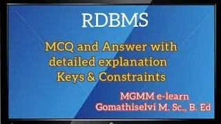 RDBMS - Keys & Constraints...Multiple choice questions and Answer with detailed explanation