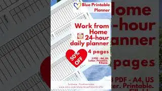 Daily planner 24 hour Blue. Help for Etsy sellers 