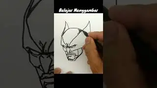 SATU GARIS menggambar WOLVERINE #shorts #menggambar #belajarmenggambar #short #marvel #avengers