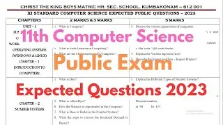 11th Computer Science Public  Expected Questions EM 2023 |11th Computer Science Important Questions