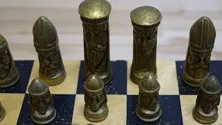 Улов на барахолке: добротные латунные шахматы