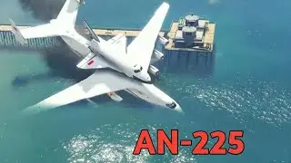 AN-225 ll Amateur pilot steals antonov shuttle and crashes on beach l GTA 5