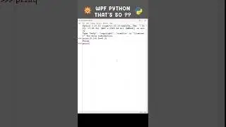 WPF Python That's SO ?