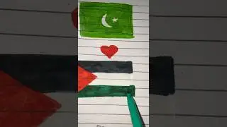 Flag 🇵🇰❤️🇵🇸 drawing 