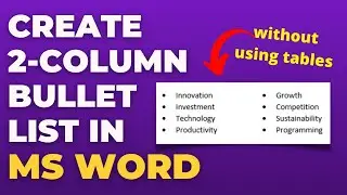Create a Two Column Bulleted List in MS Word (2 ways)