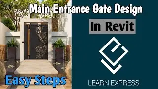 Main entrance single Gate design made with easy steps || in revit || by Er.B.Nijithkumar