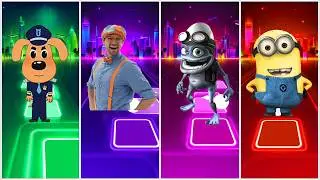 Sheriff Labrador - Blippi - Crazy Frog - Minions - Tiles Hop EDM Rush