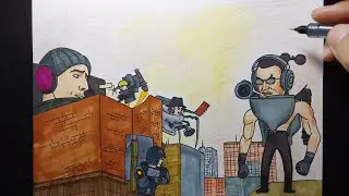 how to draw g-squad assembles from skibidi toilet 74