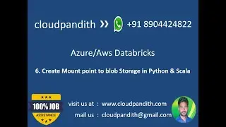 6. Mount Azure Blob Storage to DBFS in Databricks using Scala & Python || cloudpandith - 8904424822