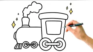 Drawing A Train Step-By-Step Guide For Kids | Draw & Color Tutorial