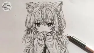 Easy anime drawing | how to draw cute anime girl easy | Draw so easy Anime