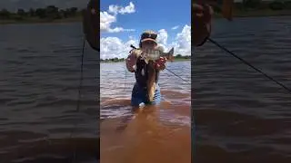 Freeee and barefoot ￼￼😂 #camping #flyfishing #peacockbass #adventure #fishingvideo #fishing #wading