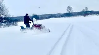 Буран по глубокому снегу