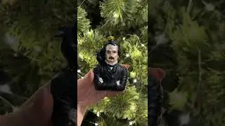 Our Edgar Allan Poe Glass Ornament #christmas #halloween #hallowendecor #edgarallanpoe