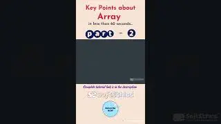 Array - Key points PART-2 [Array in less than 60 seconds] 
