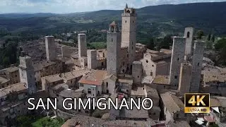 San Gimignano, Tuscany, Italy - 4K DJI mini 2 Drone Footage