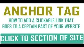 How to Create an Anchor tag to Jump to a Specific Part of your webpage