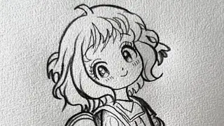 Very beautiful anime girl drawing