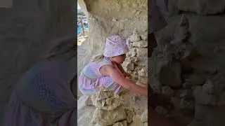 Building stone piles at Matala Caves