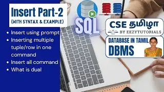 3.2 தமிழில் Insert in sql| Insert multiple rows| Insert all| Insert using prompt script|DML Cmd |SQL