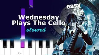 Wednesday Plays The Cello ~  EASY PIANO TUTORIAL