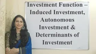 Investment Function – Induced Investment, Autonomous Investment & Determinants of Investment