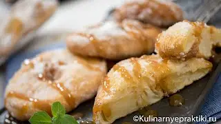 Яблочные пончики на кефире. Простой и быстрый десерт на завтрак