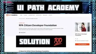 UI path academy solution|RPA citizen solutions|Free diploma certification for engineers