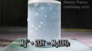 Obtaining a hydroxide precipitate of magnesium | Mg2+ + 2OH- = Mg(OH)2