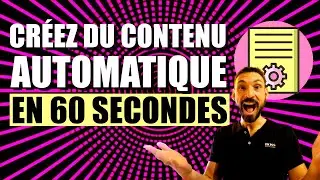 LOGICIEL CONTENU AUTOMATIQUE : CRÉEZ DU CONTENU 100% ORIGINAL POUR VOS RÉSEAUX SOCIAUX EN 60 SECS !