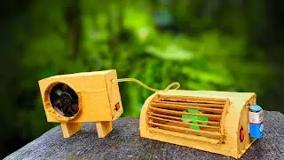 How to make AC with cardboard and dc motor || ASSAM MAKS STUFF