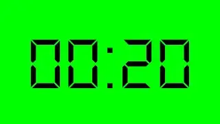 20 Seconds Timer HD No Copyright - Black Green Screen + Beep