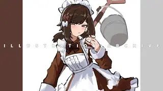 【イラストアーカイブ】オリキャラ  カフェオレメイドちゃん【OCラフデザ回】Real Time Drawing Process