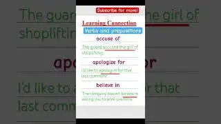 Learn English grammar verbs and prepositions 