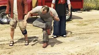 Trevor cleans Johnny's brain off his boot – GTA 5