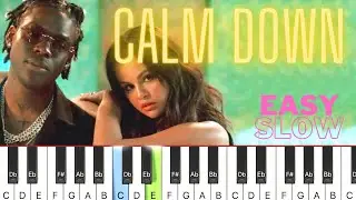 Rema, Selena Gomez - CALM DOWN | EASY Piano Tutorial