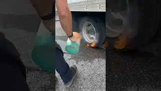 Tire Catches On Fire While Fixing it! 🔥