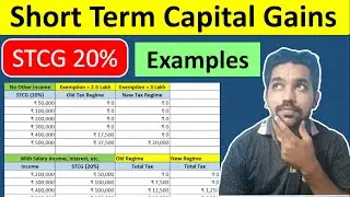 Short Term Capital Gains Tax Calculation | Income Tax on STCG @20% with Examples in Hindi