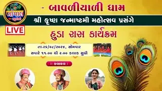 LIVE | હુડા રાસ બાવળીયાળી ઠાકર દ્વારેથી જન્માષ્ટમી મહોત્સવ | Huda Ras Bavaliyali Thakar Dham 2024