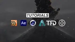 ᛞ Volcanic Landscape Renders - Free Tutorials [Houdini, C4D, AE, Arnold, TurbulenceFD & X-Particles]